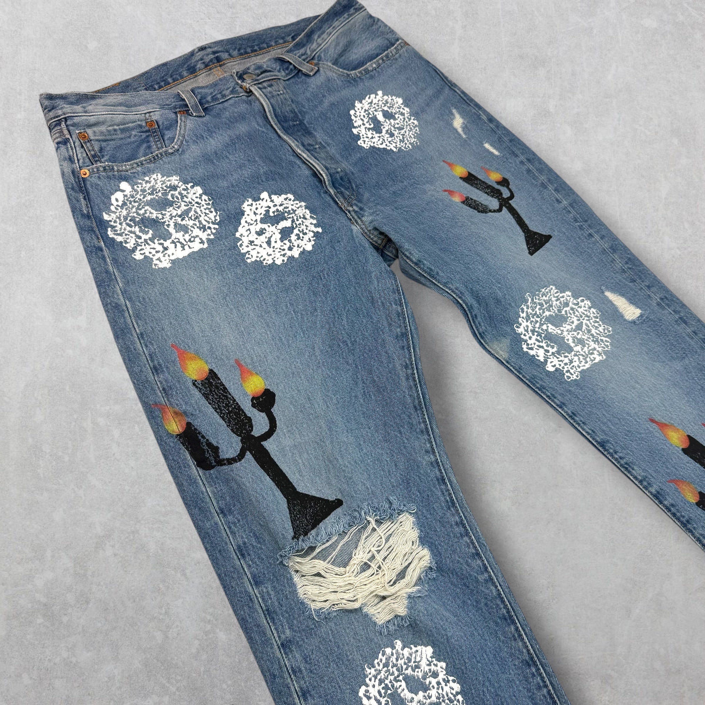 Denim Tears x Virgil Abloh Printed Jeans 36 x 34