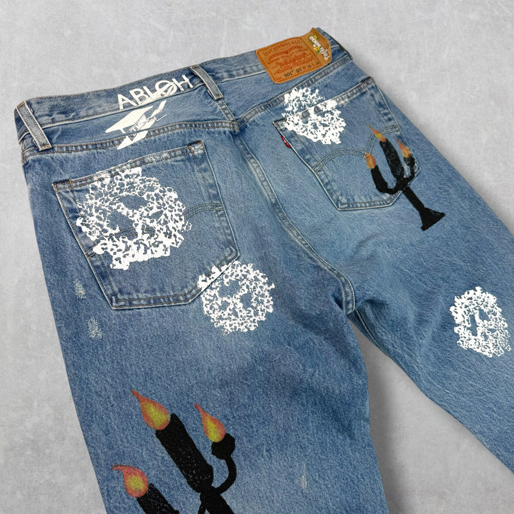 Denim Tears x Virgil Abloh Printed Jeans 36 x 34