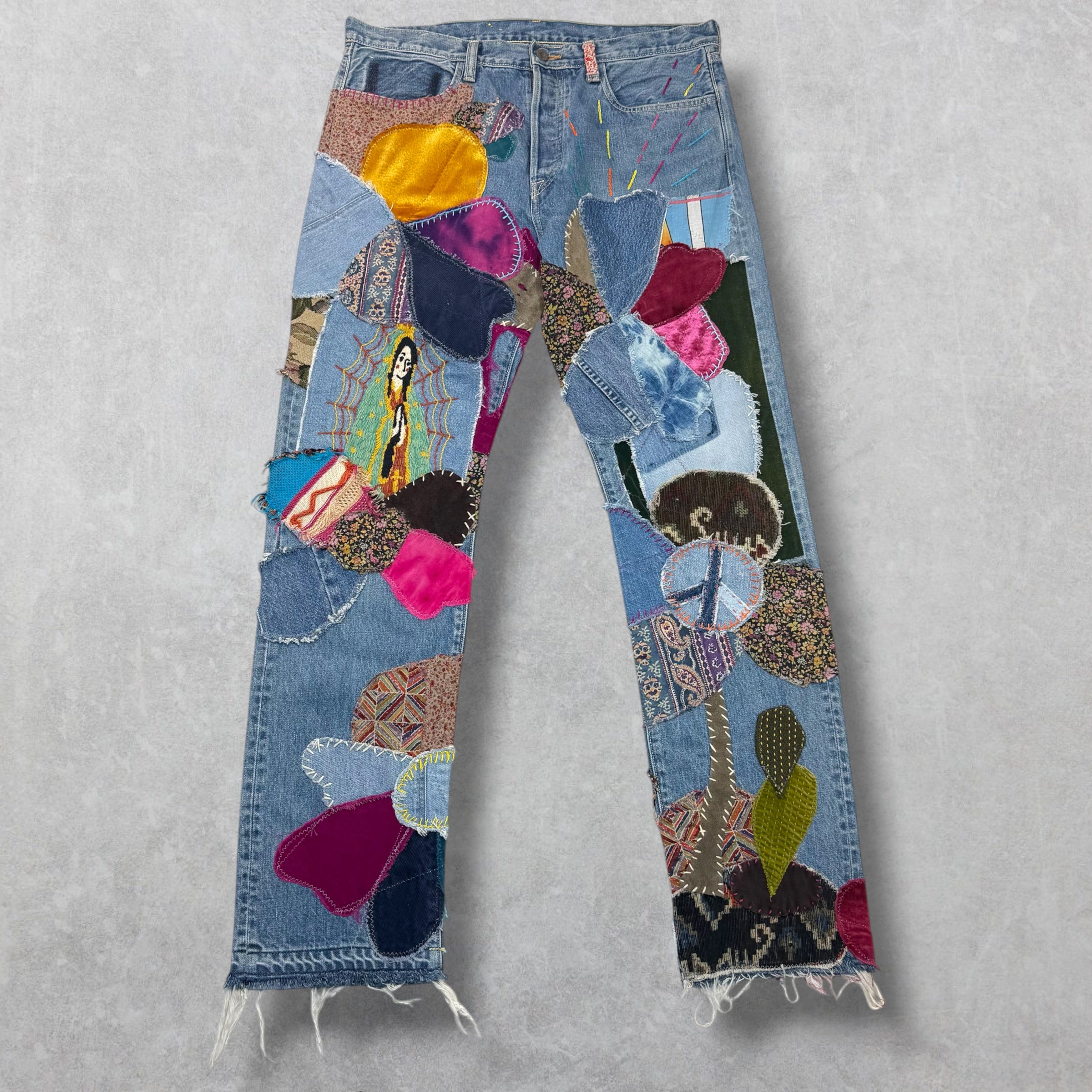 Kapital 14oz Crazy El Paso 5P Patch Jeans 36
