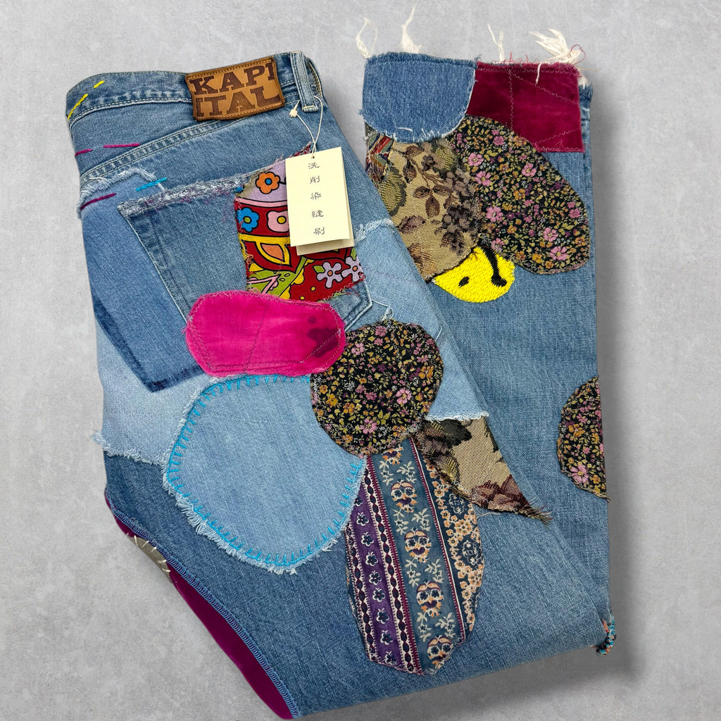Kapital 14oz Crazy El Paso 5P Patch Jeans 36