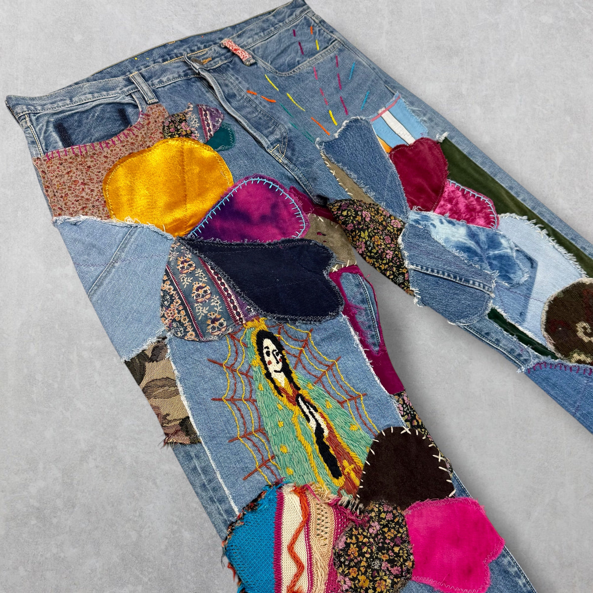 Kapital 14oz Crazy El Paso 5P Patch Jeans 36
