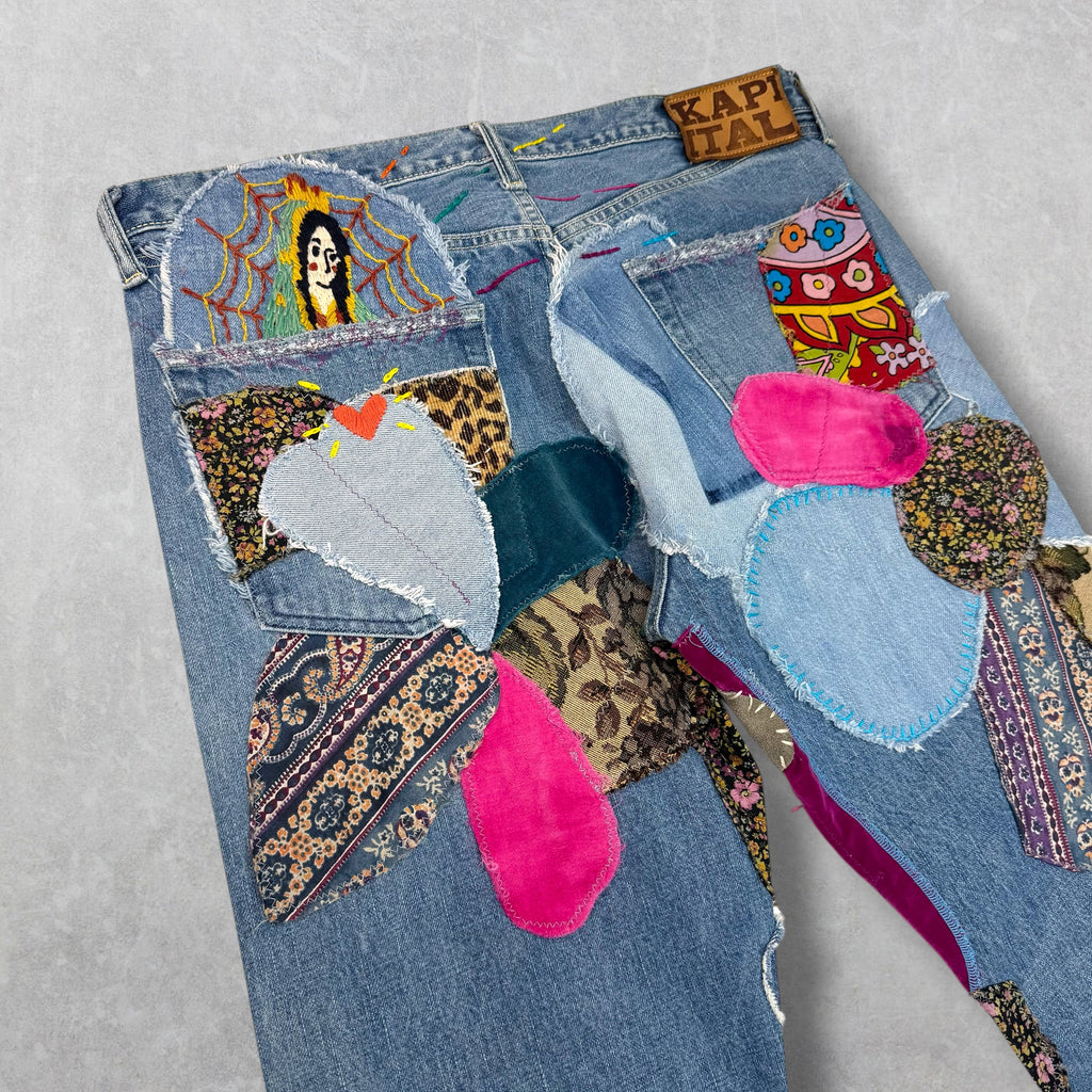 Kapital 14oz Crazy El Paso 5P Patch Jeans 36