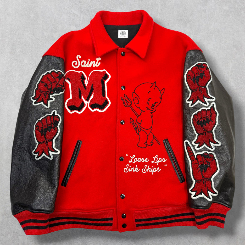 Saint Michael Devil Red Varsity Jacket XXL