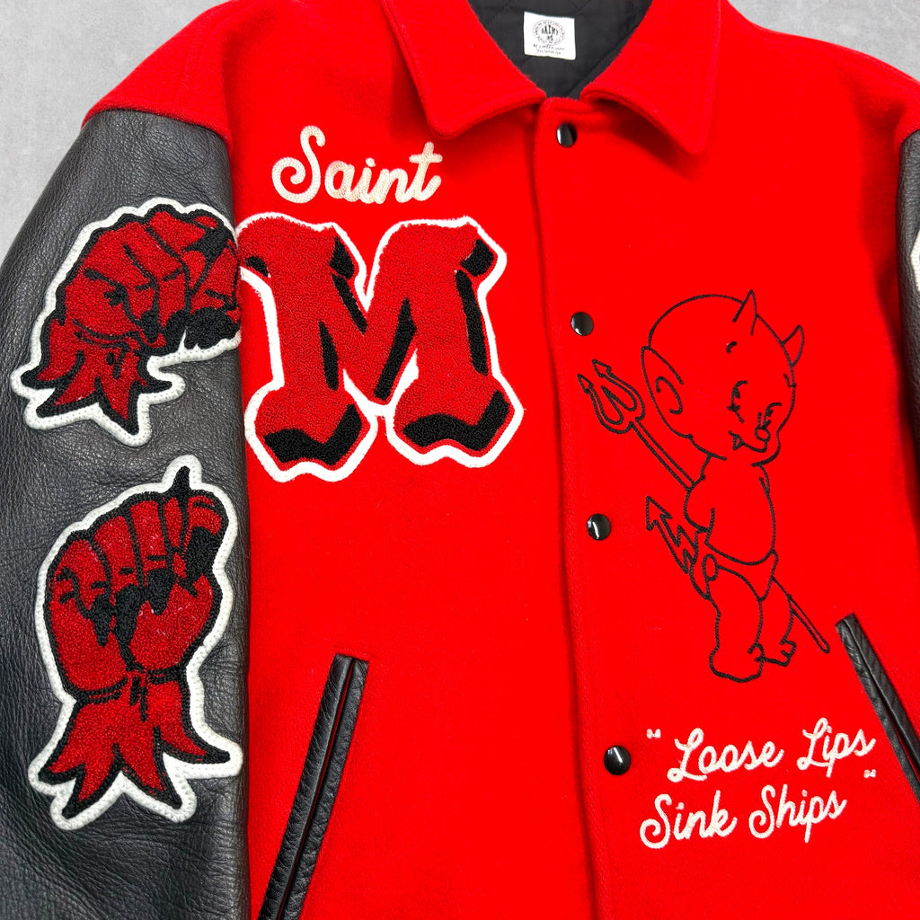 Saint Michael Devil Red Varsity Jacket XXL