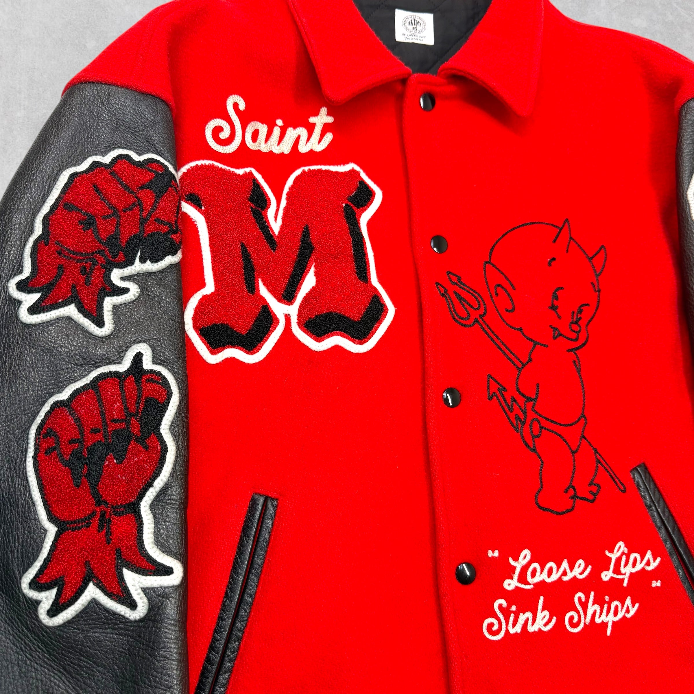 Saint Michael Devil Red Varsity Jacket XXL