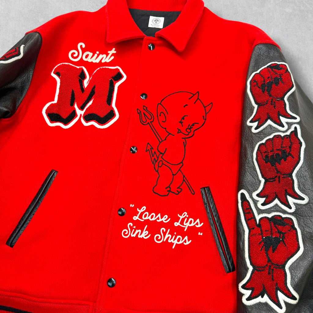 Saint Michael Devil Red Varsity Jacket XXL