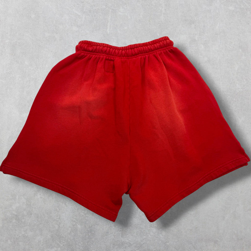 Hellstar White Flame Sweat Shorts Red XS