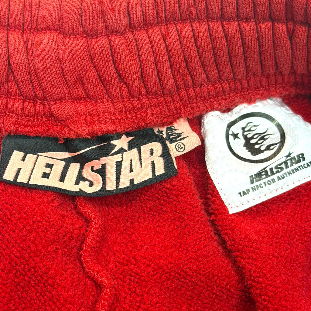 Hellstar White Flame Sweat Shorts Red XL
