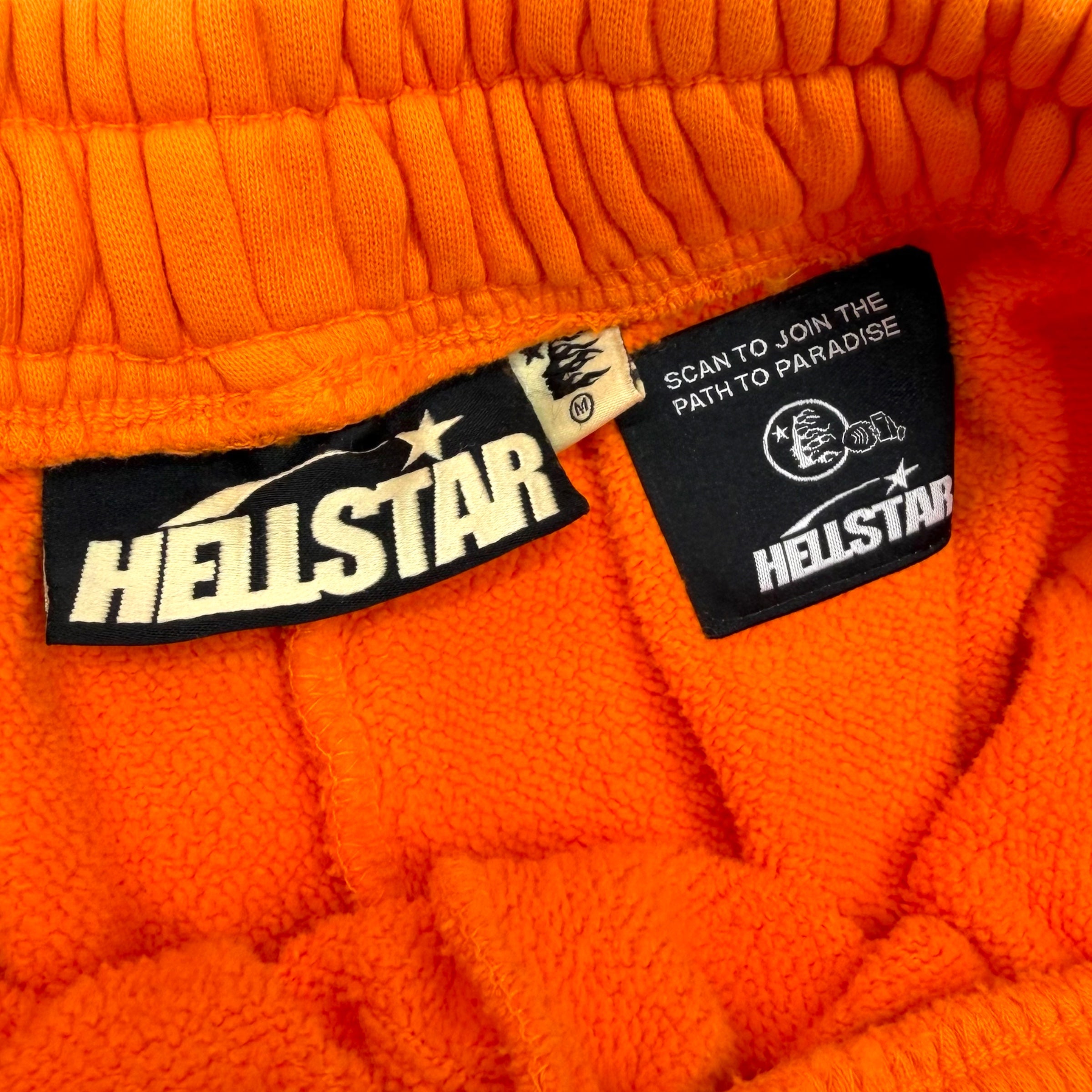 Hellstar White Flame Sweat Shorts Orange M
