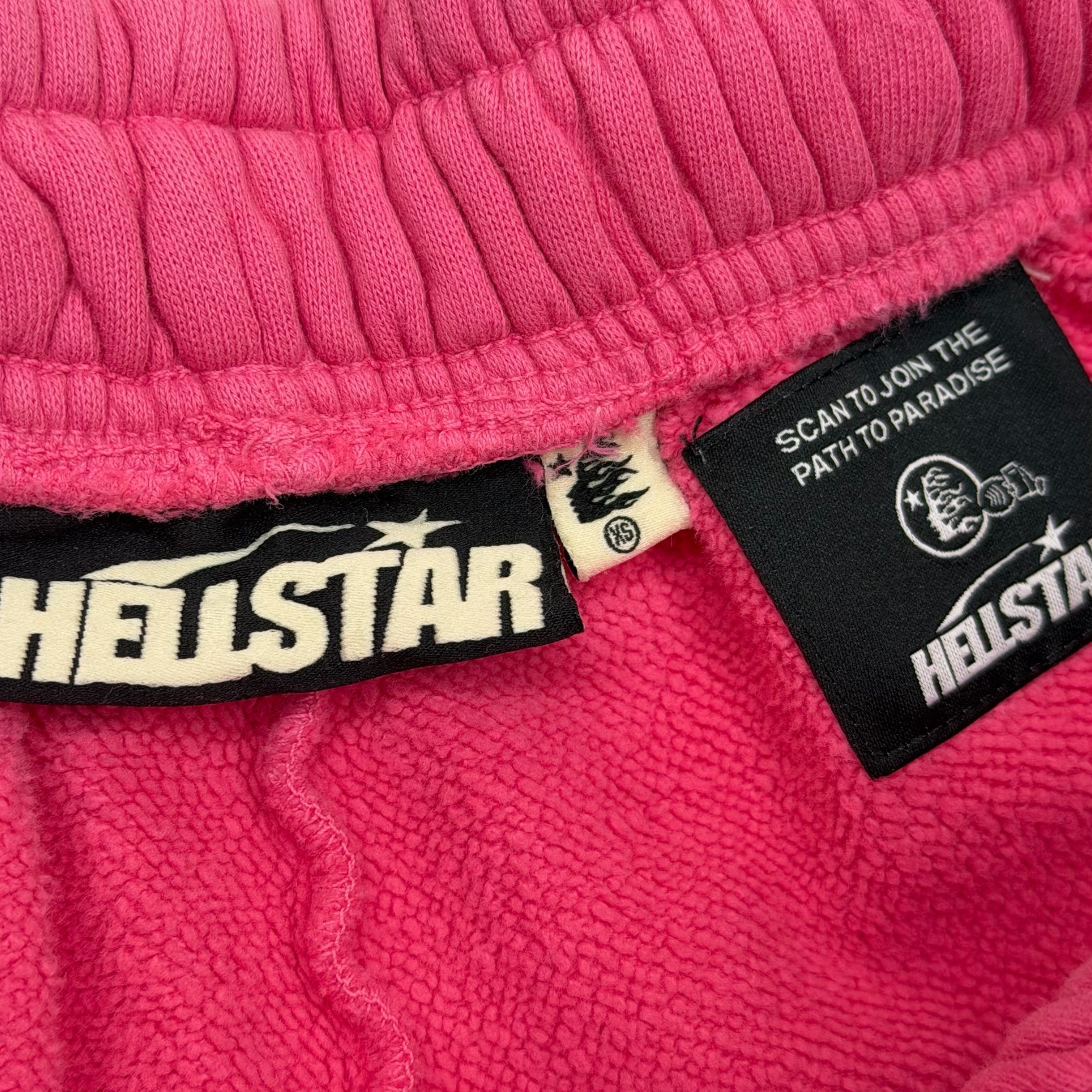 Hellstar White Flame Sweat Shorts Pink XS