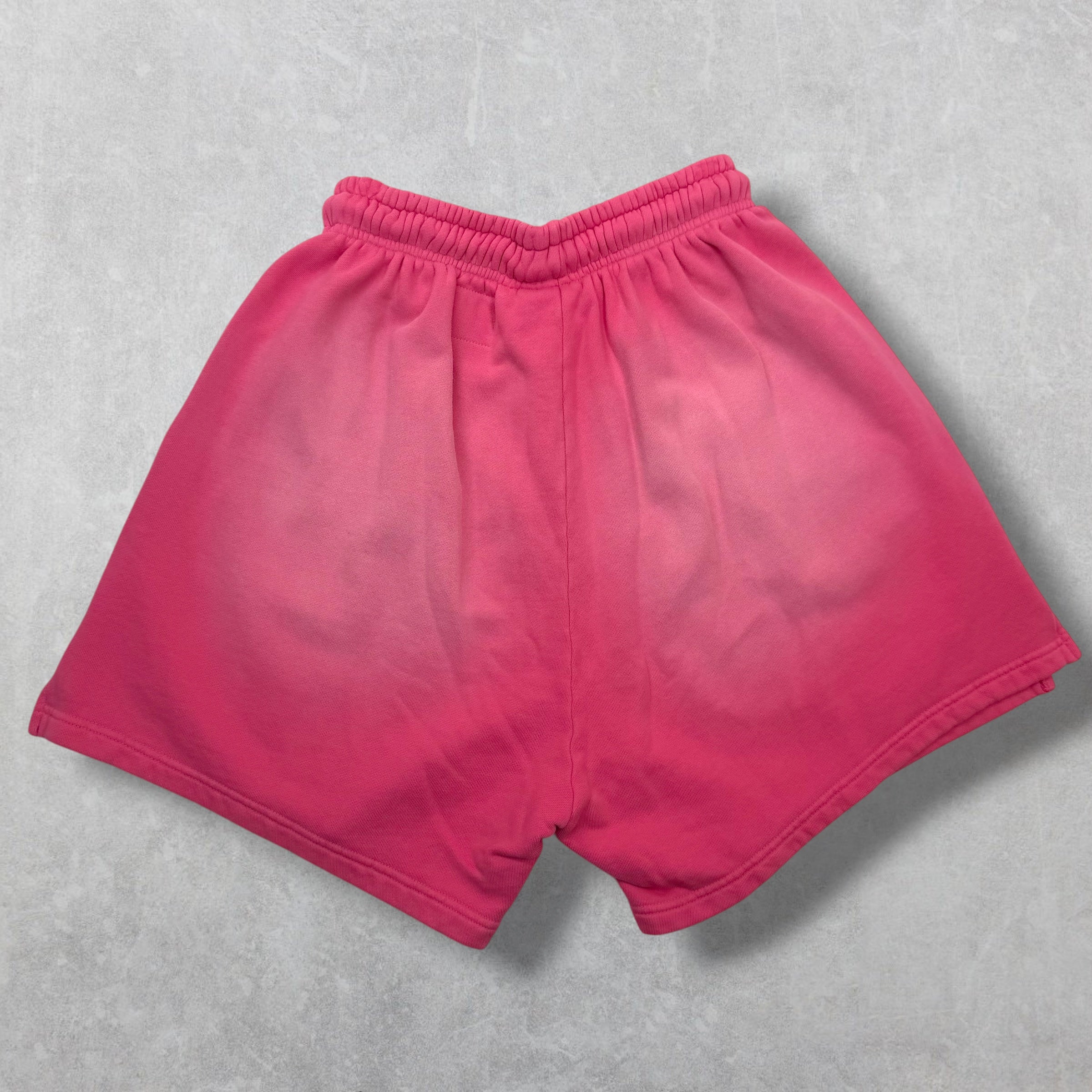 Hellstar White Flame Sweat Shorts Pink XS
