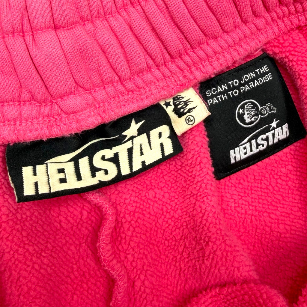 Hellstar White Flame Sweat Shorts Pink XL