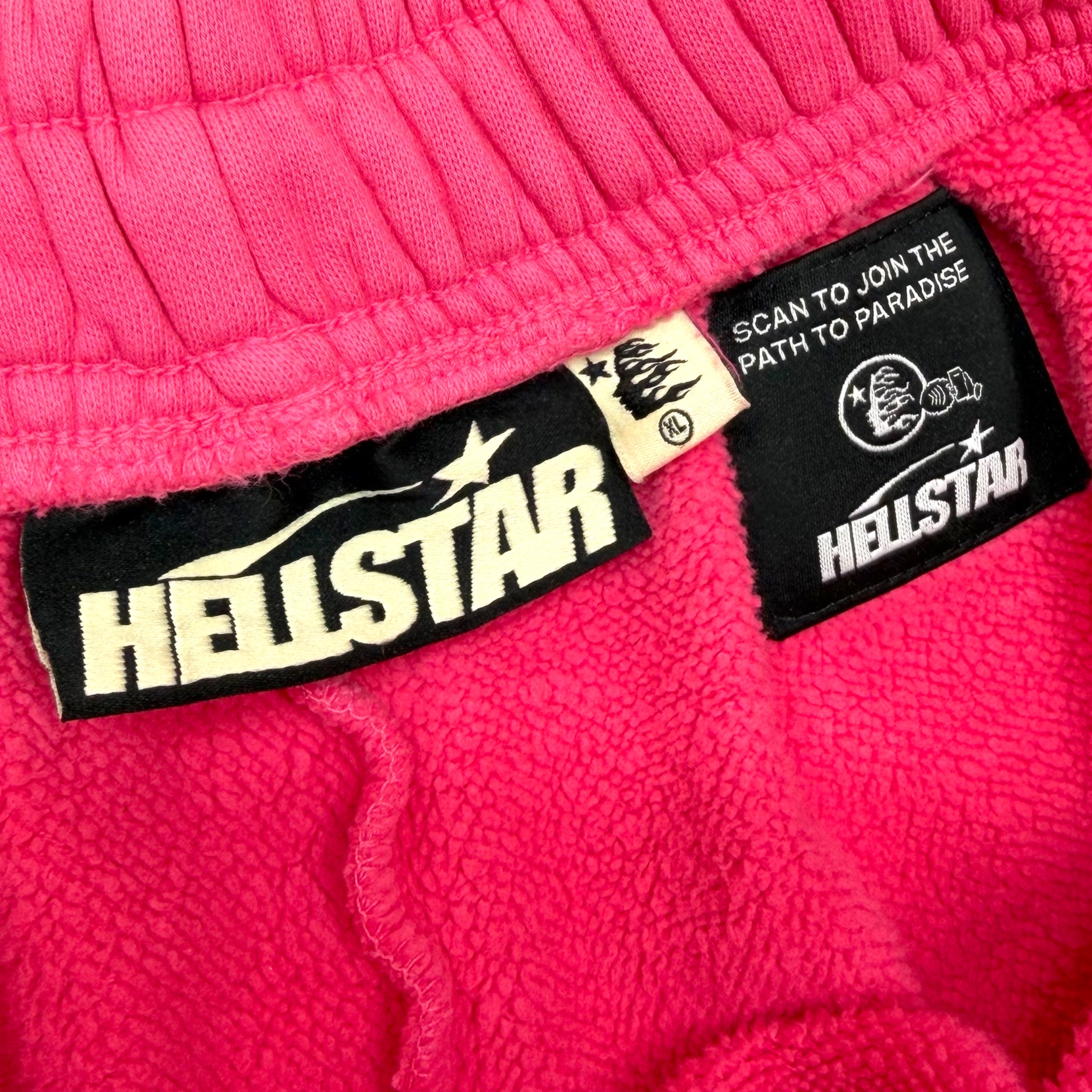 Hellstar White Flame Sweat Shorts Pink XL