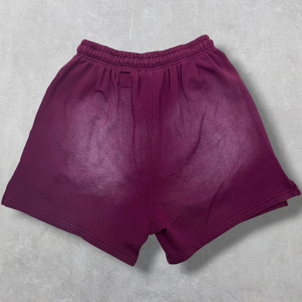 Hellstar White Flame Burgundy Sweat Shorts M