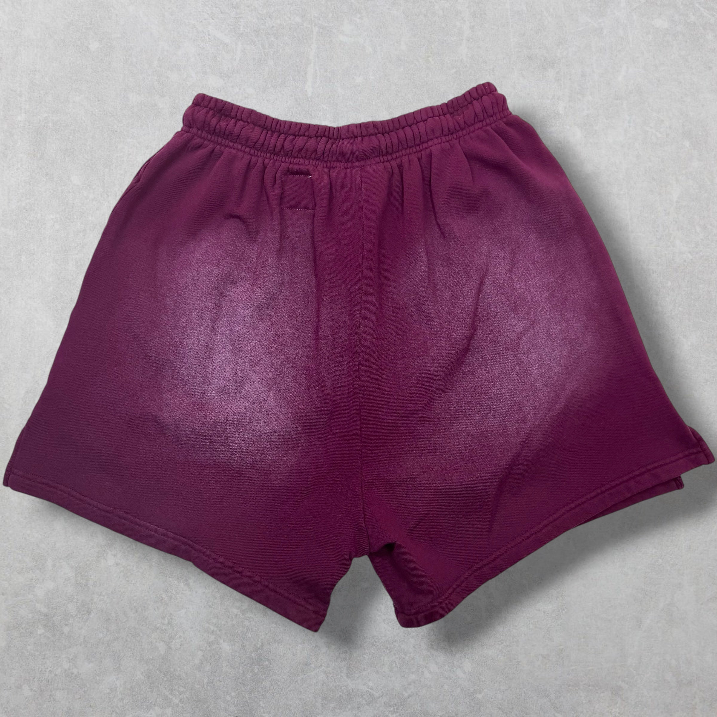 Hellstar White Flame Burgundy Sweat Shorts M