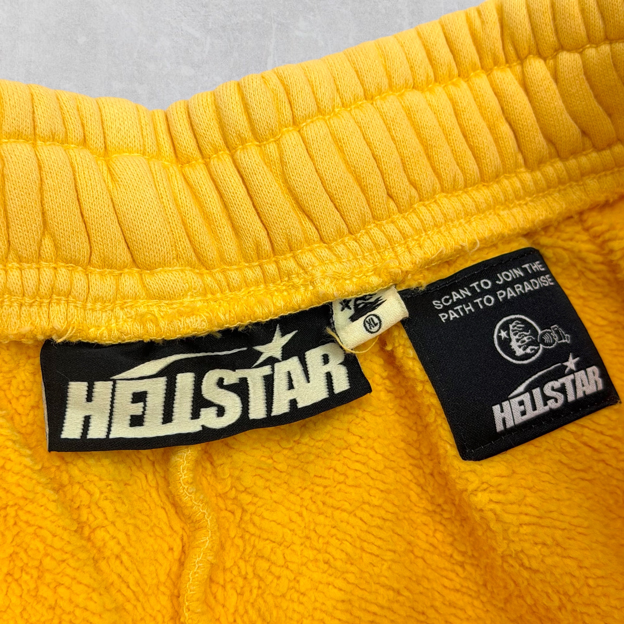 Hellstar Black Flame Sweat Shorts Yellow XL
