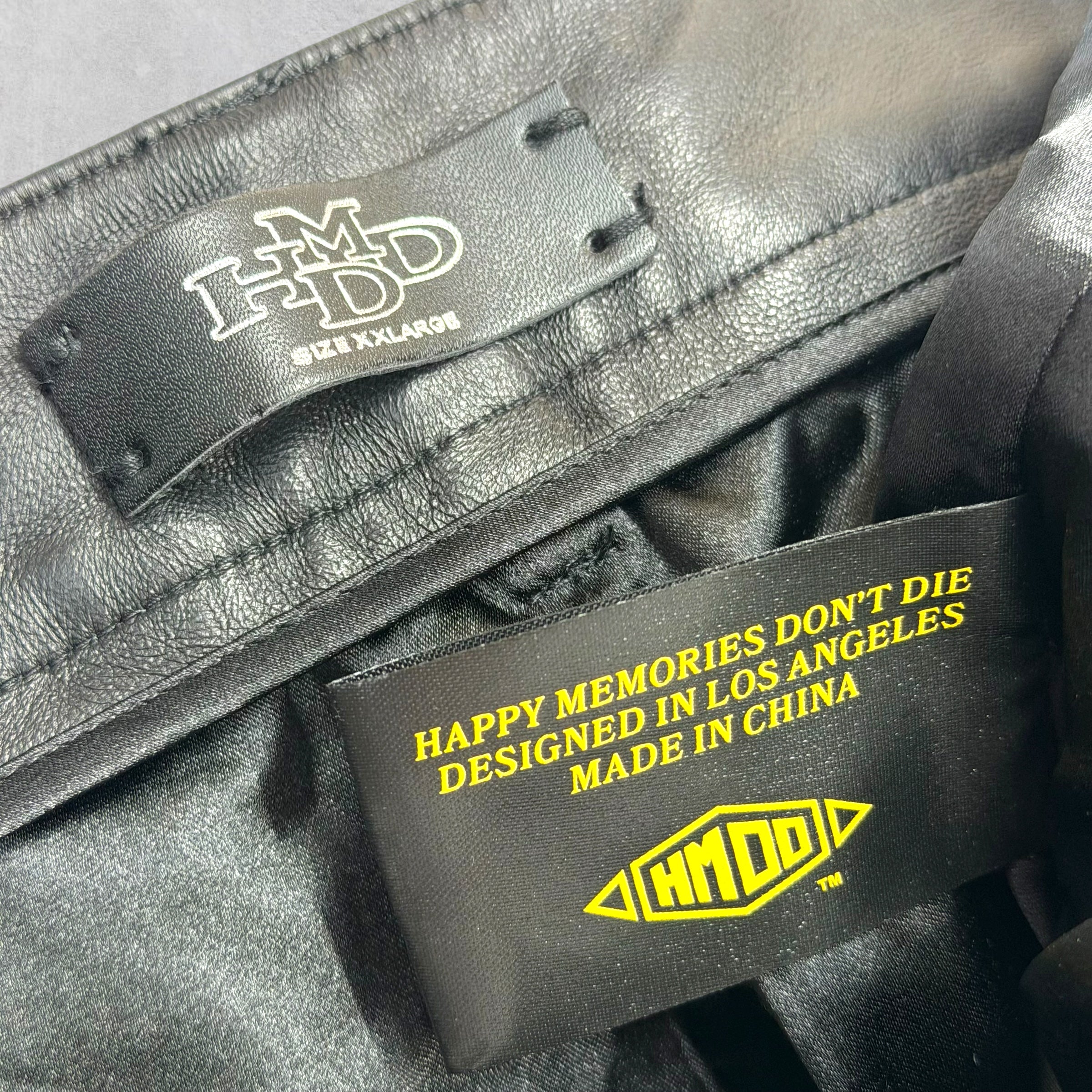 HMDD Leather Lamb Chop Shorts Black XXL