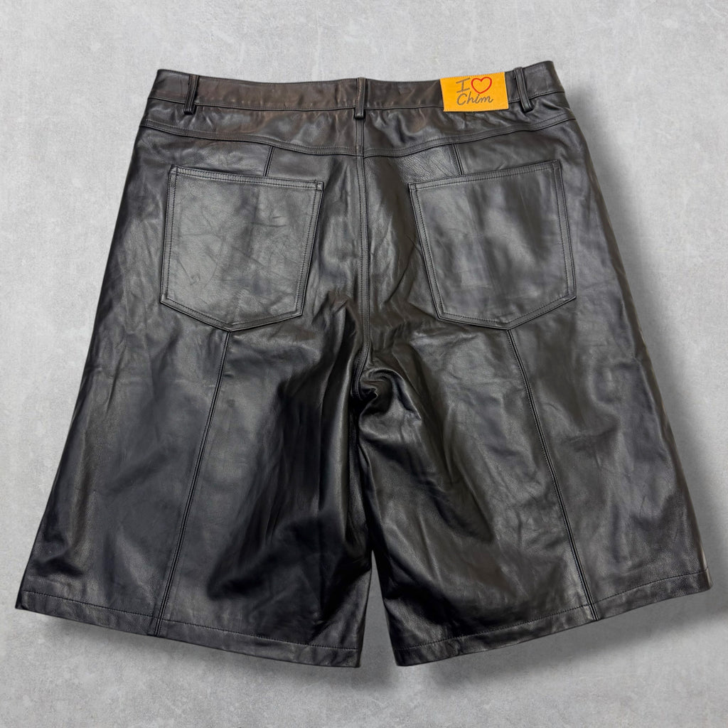 HMDD Leather Lamb Chop Shorts Black XXL