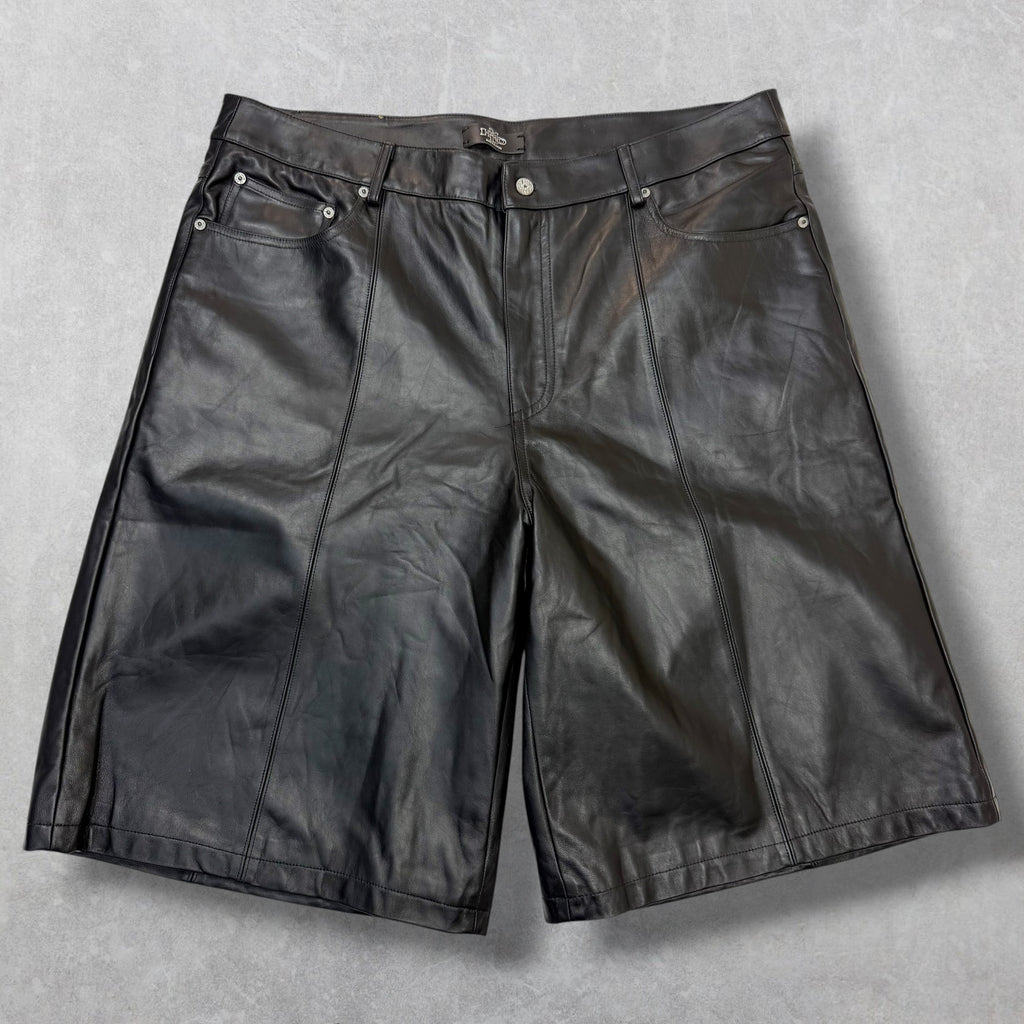 HMDD Leather Lamb Chop Shorts Black XXL