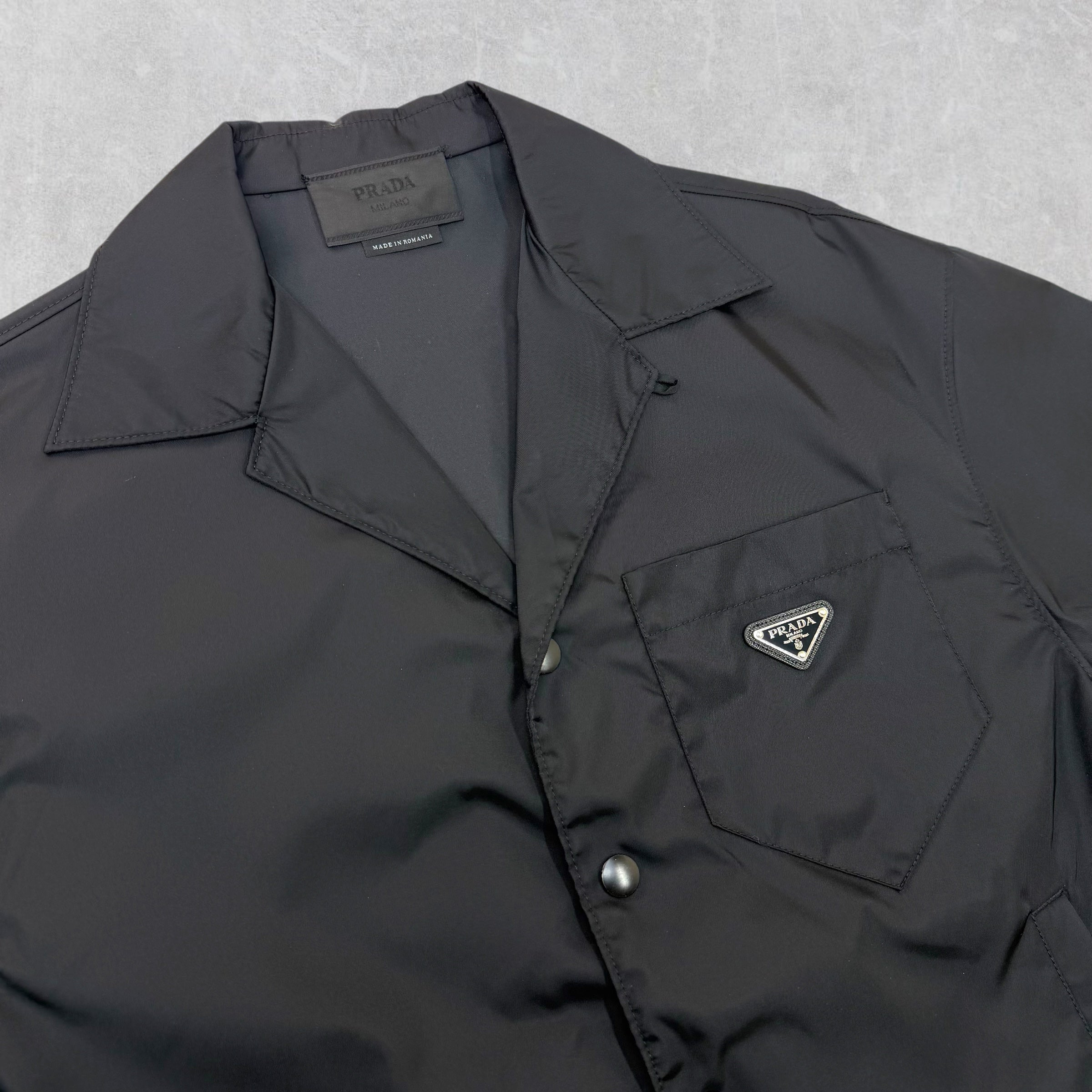 Prada Re-Nylon Short Sleeve Shirt Black M