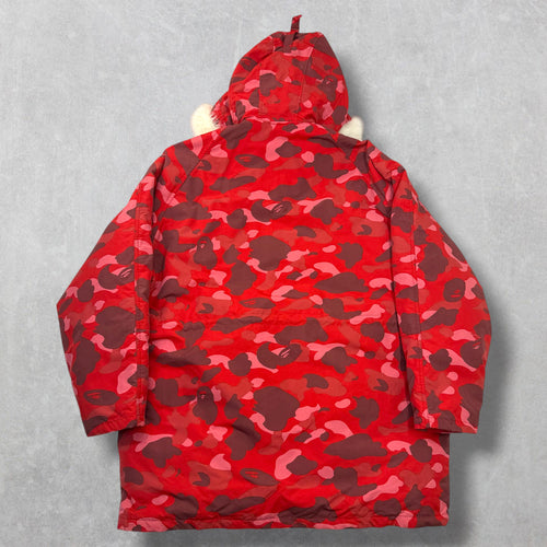 BAPE Pharrell Camo Hooded Down Jacket M