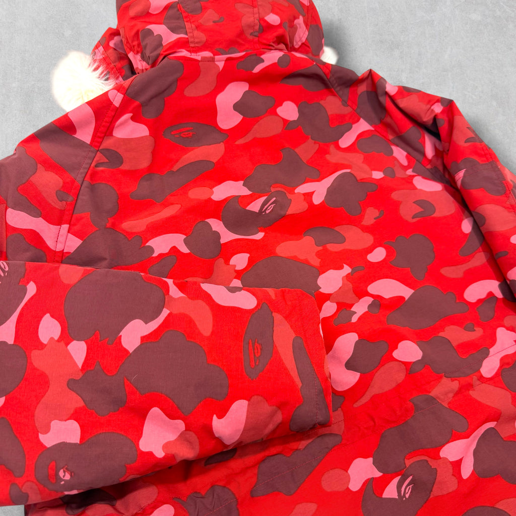 BAPE Pharrell Camo Hooded Down Jacket M