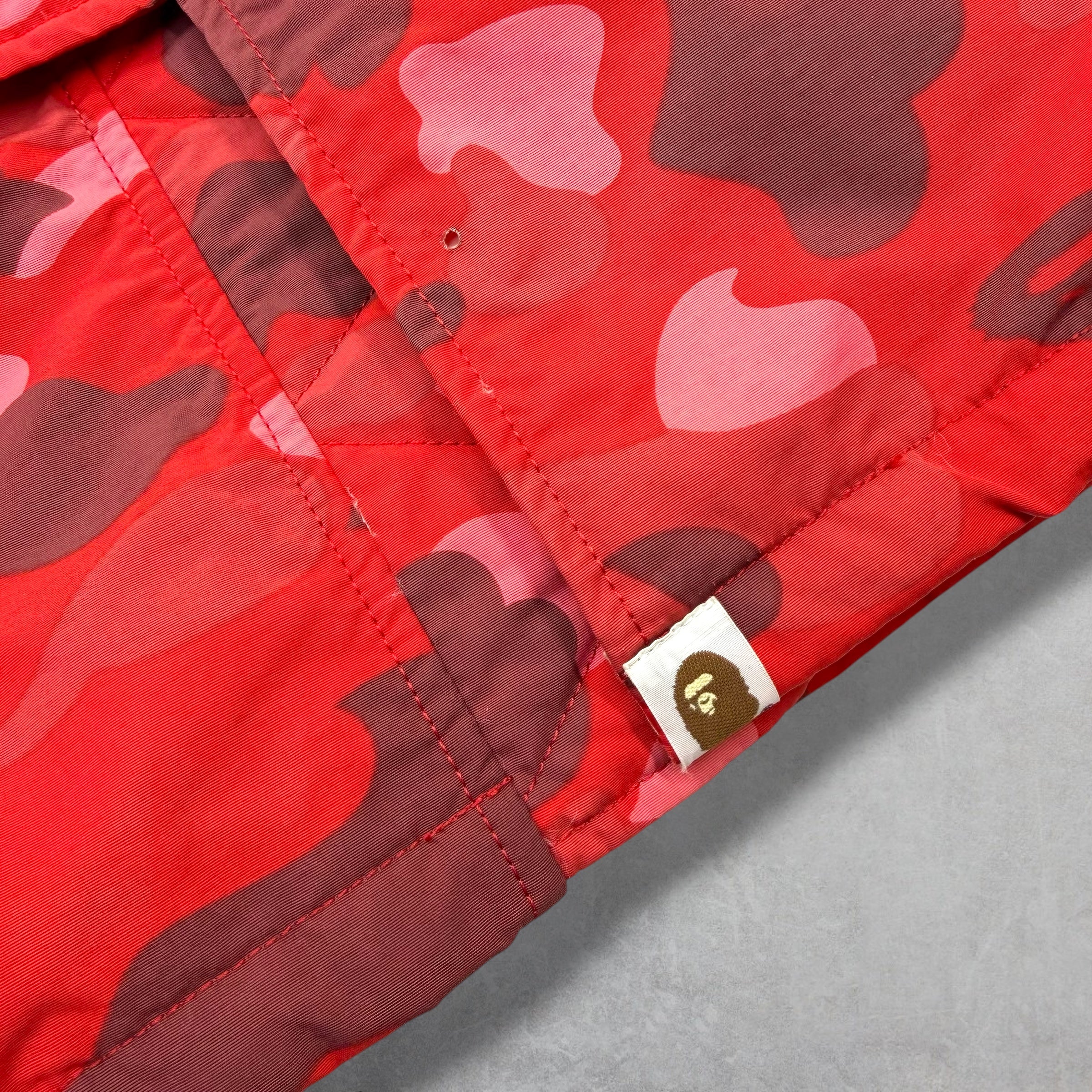 BAPE Pharrell Camo Hooded Down Jacket M
