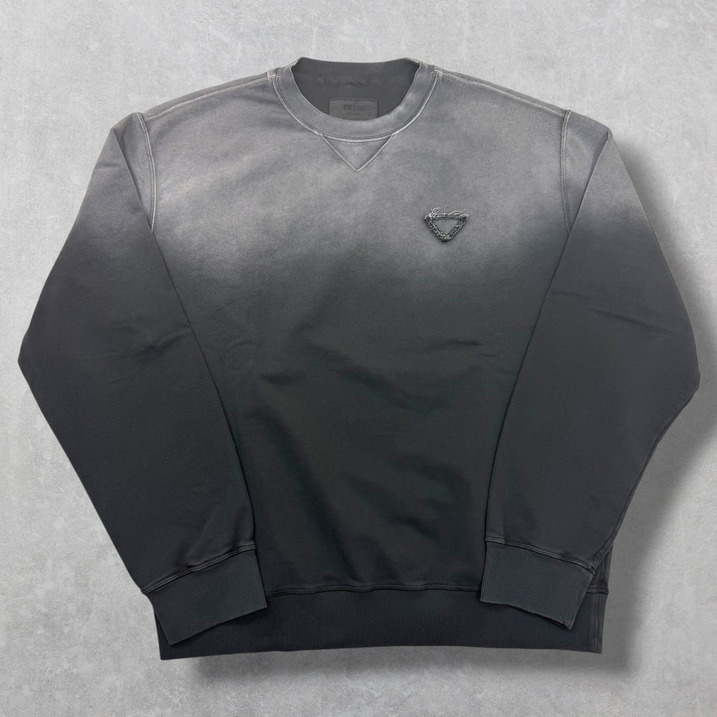 Prada Oversized Garment Dyed Cotton Crewneck XL