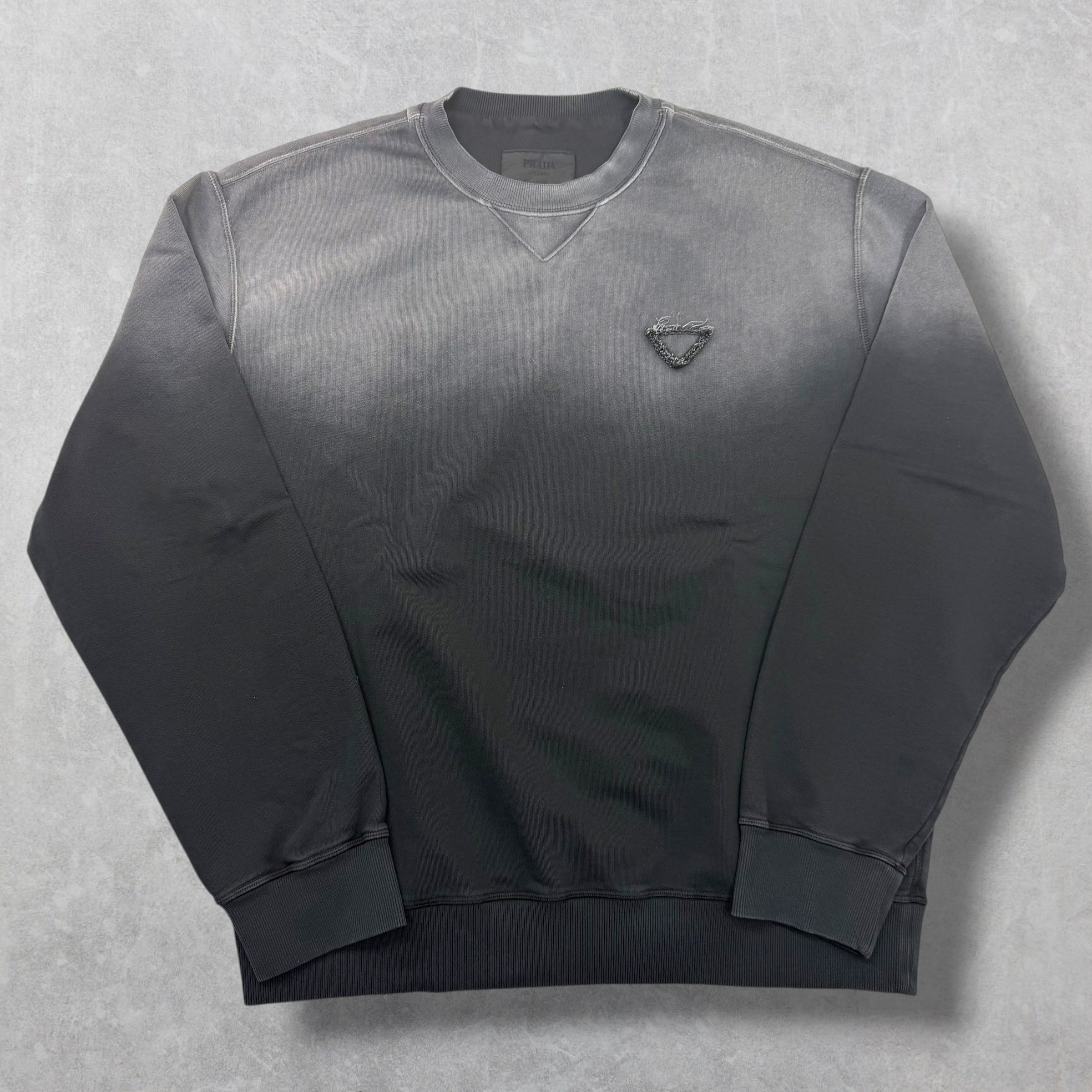 Prada Oversized Garment Dyed Cotton Crewneck XL
