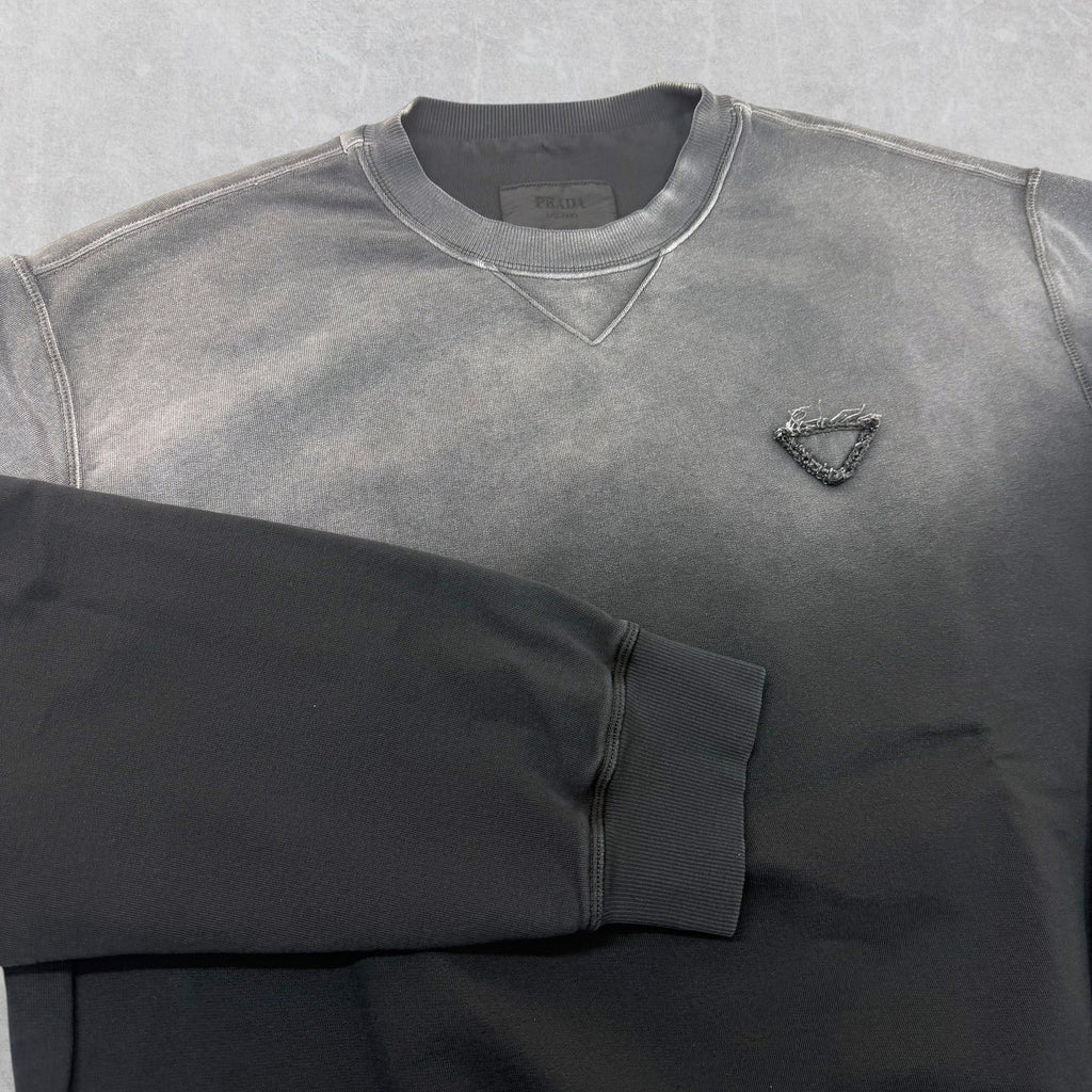 Prada Oversized Garment Dyed Cotton Crewneck XL