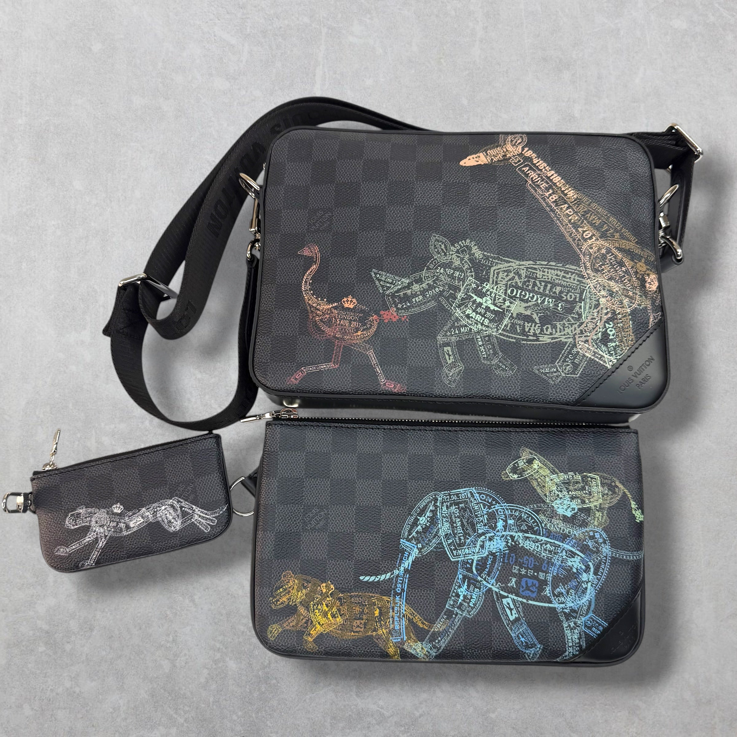 Louis Vuitton Wild Animals Damier Trio Messenger Bag