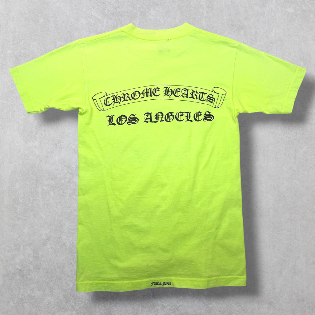 Vintage Chrome Hearts LA Scroll Logo Neon Tee S