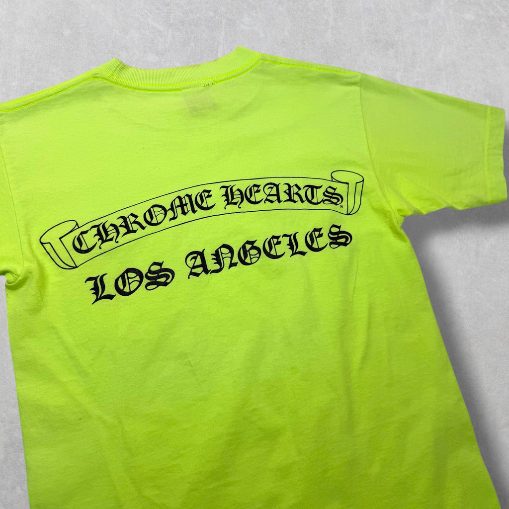 Vintage Chrome Hearts LA Scroll Logo Neon Tee S