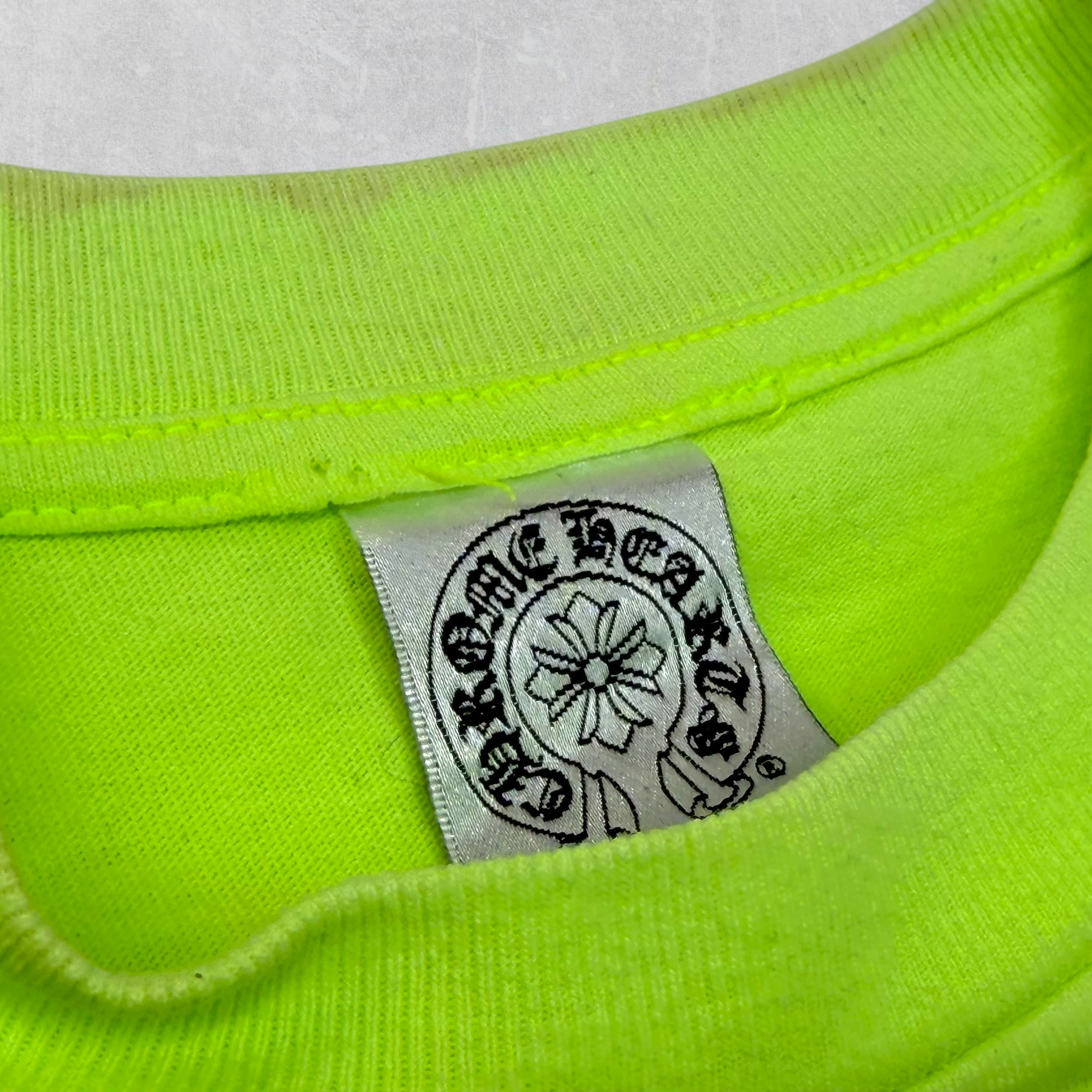 Vintage Chrome Hearts LA Scroll Logo Neon Tee S