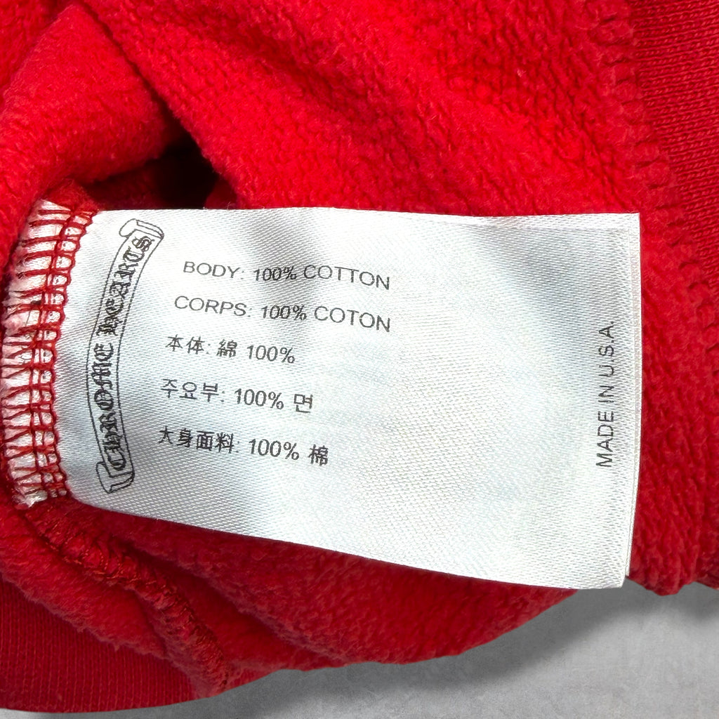 Chrome Hearts Red Scroll Logo Hoodie XXL