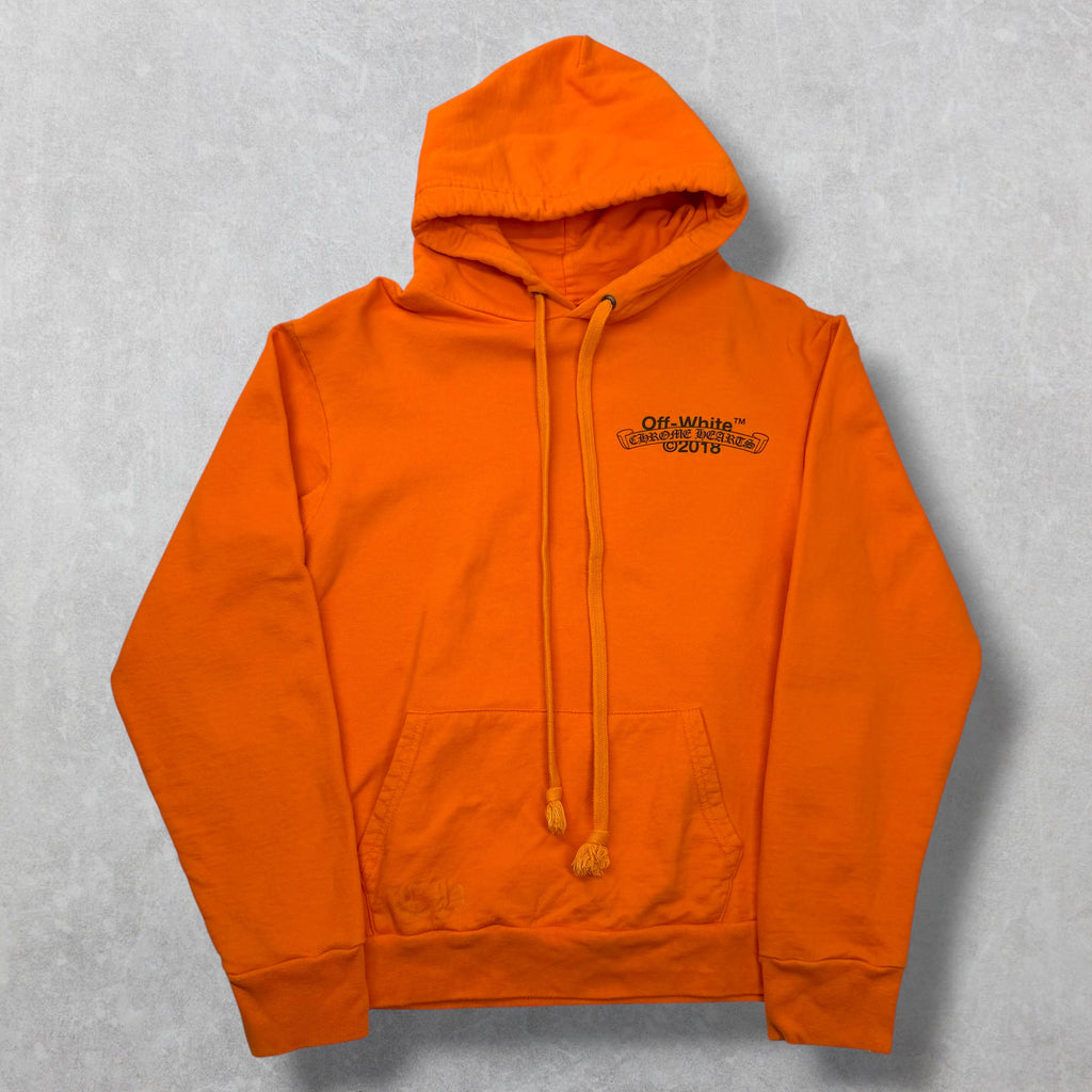 Chrome Hearts x Off-White Scroll Logo Hoodie Orange S