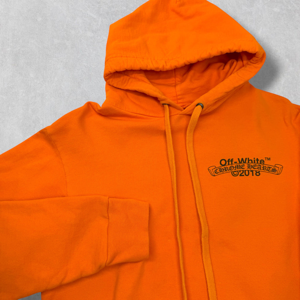 Chrome Hearts x Off-White Scroll Logo Hoodie Orange S