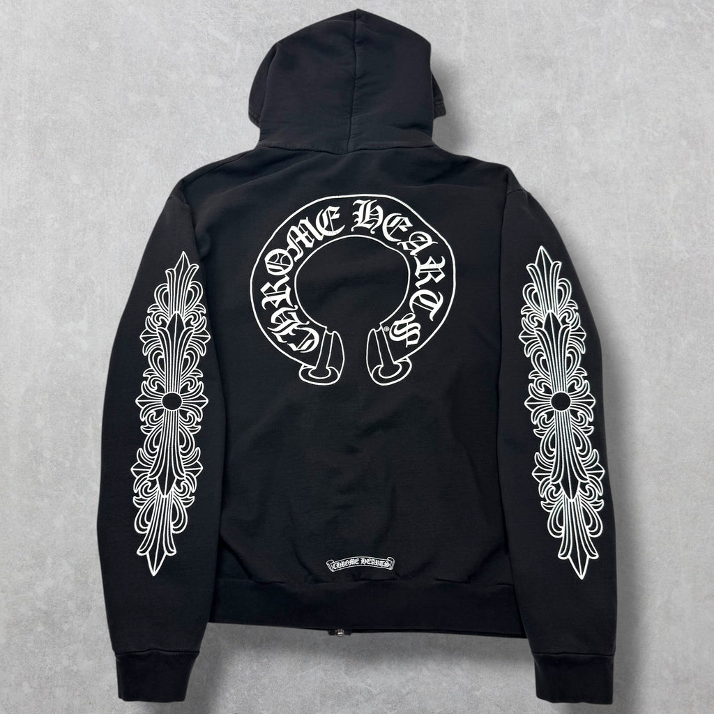 Chrome Hearts Horseshoe Floral Sleeve Zip Up L