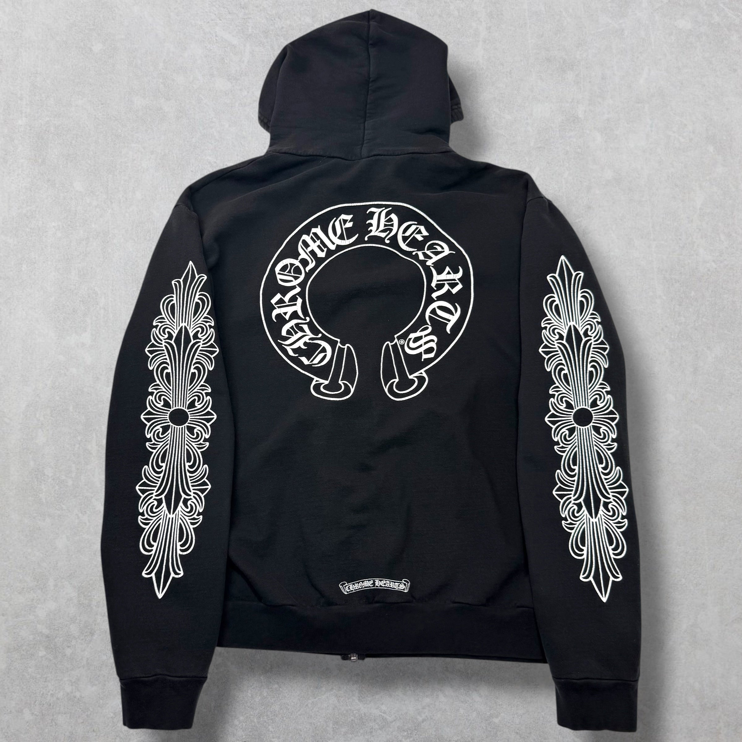 Chrome Hearts Horseshoe Floral Sleeve Zip Up L