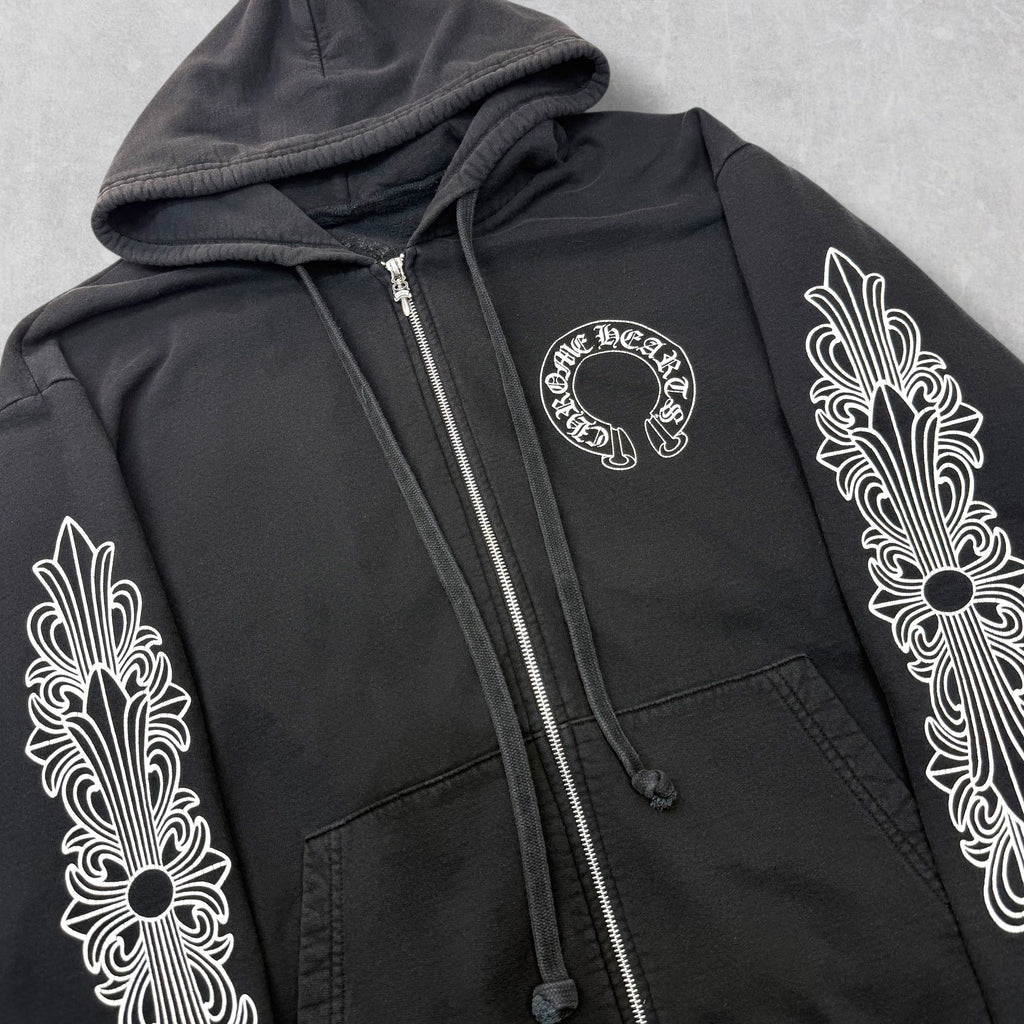 Chrome Hearts Horseshoe Floral Sleeve Zip Up L