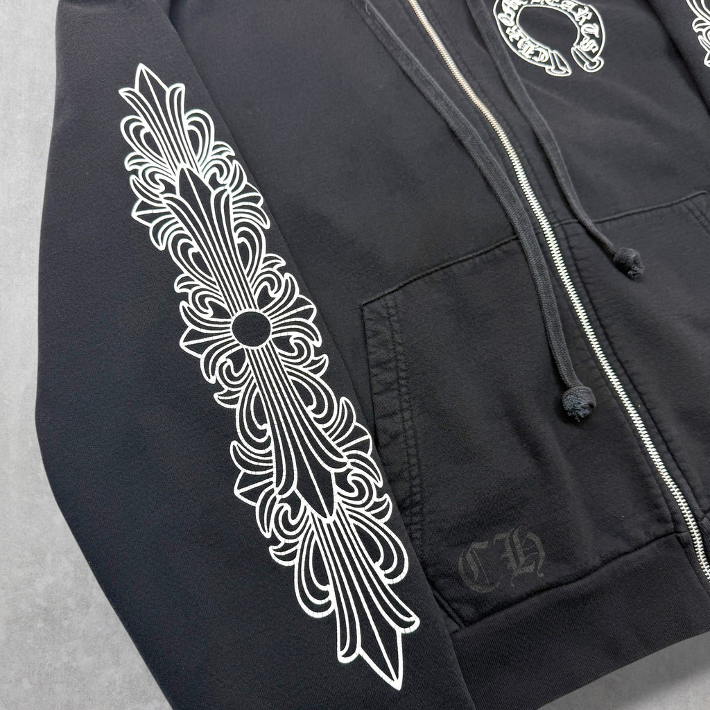 Chrome Hearts Horseshoe Floral Sleeve Zip Up L