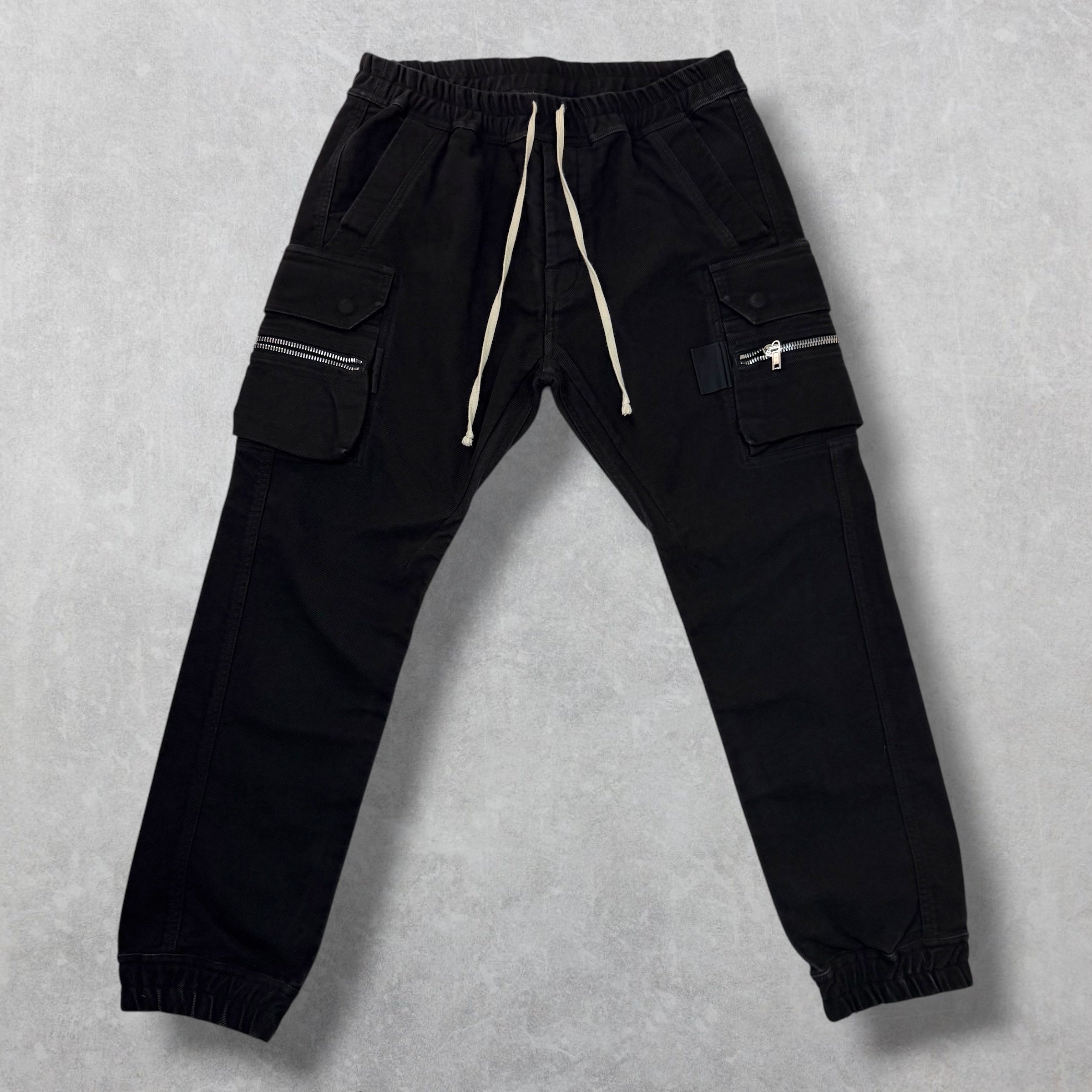 Rick Owens Mastodon Black Cargo Trousers 52 (L)