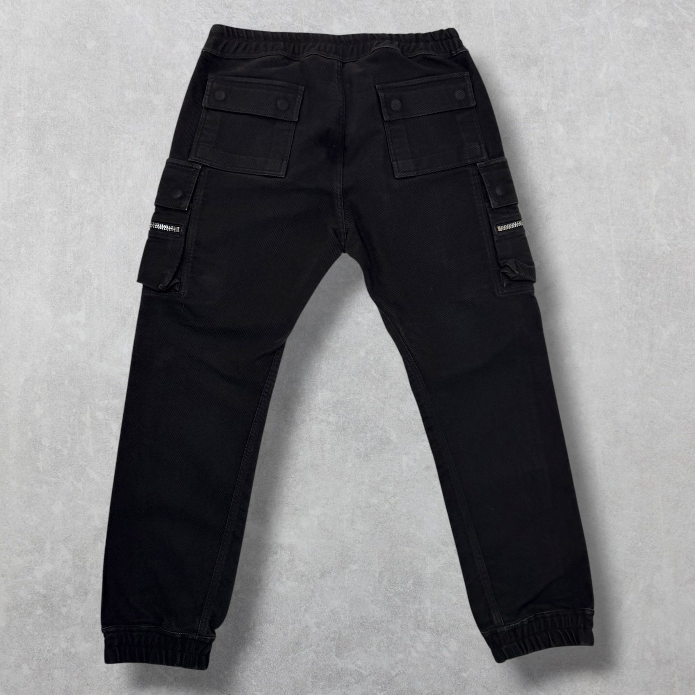 Rick Owens Mastodon Black Cargo Trousers 52 (L)