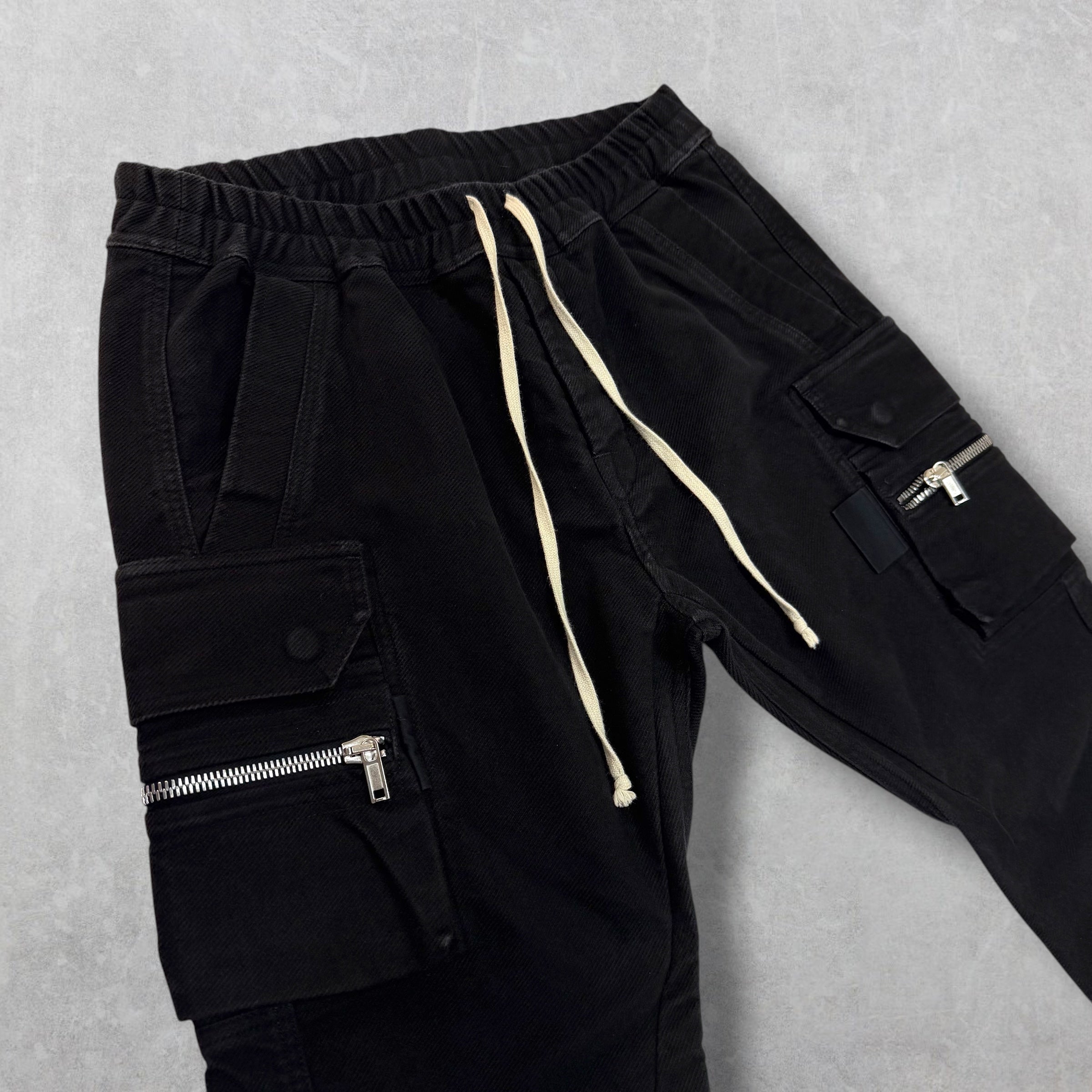 Rick Owens Mastodon Black Cargo Trousers 52 (L)