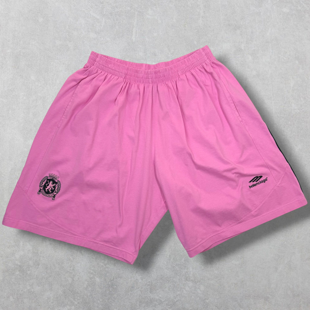 Balenciaga Wide Leg Soccer Shorts Pink S (L)