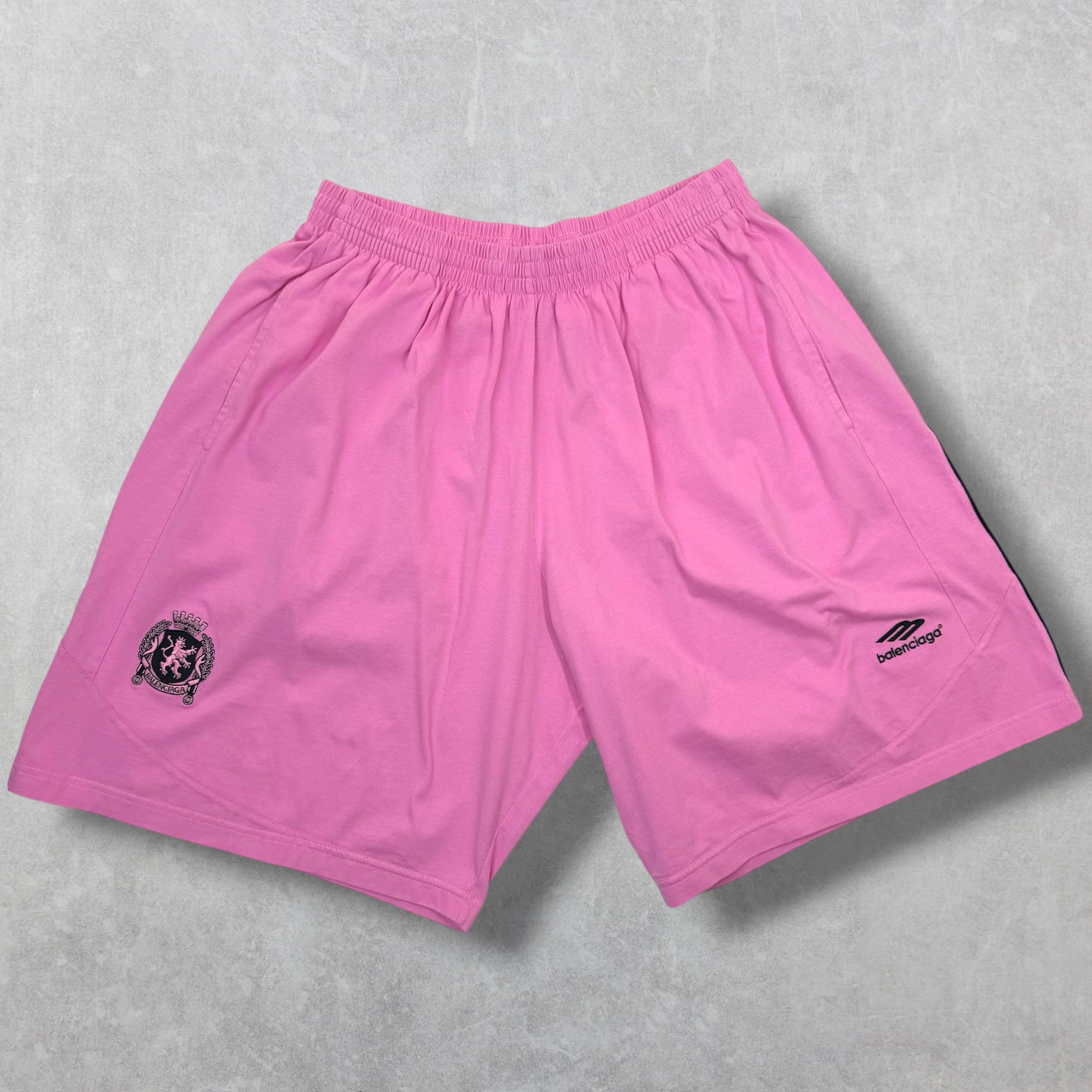 Balenciaga Wide Leg Soccer Shorts Pink S (L)