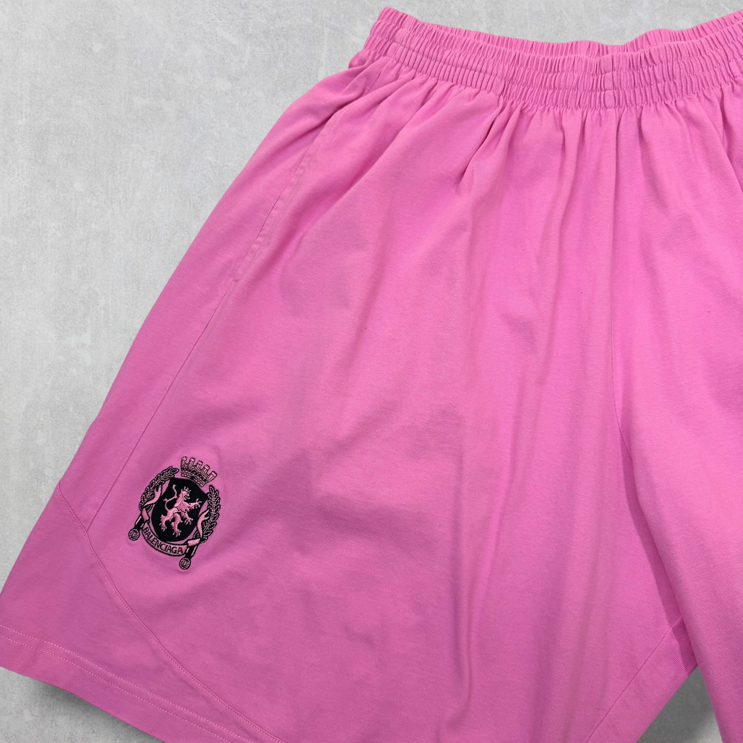 Balenciaga Wide Leg Soccer Shorts Pink S (L)