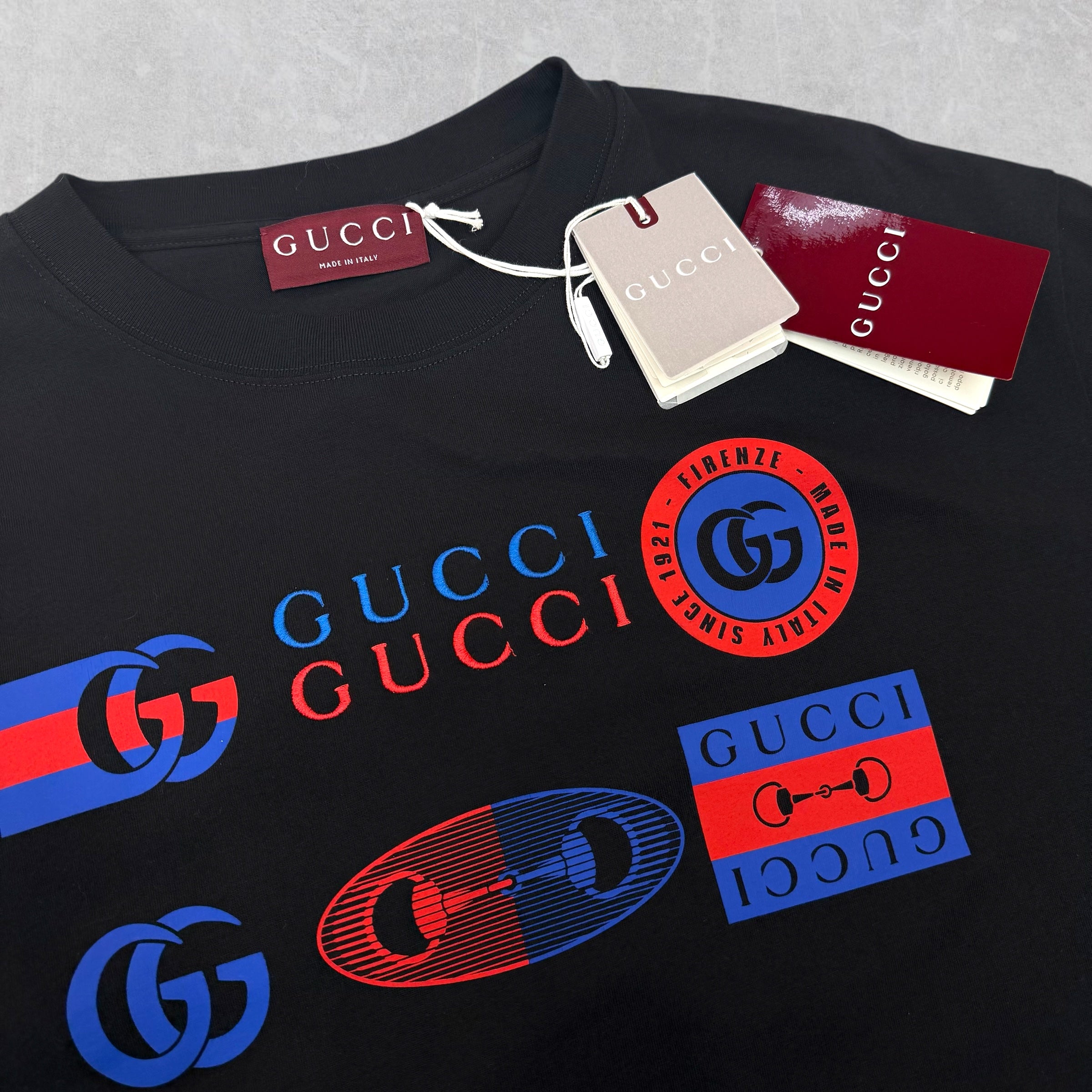 Gucci Multi Logo Tee Black XL