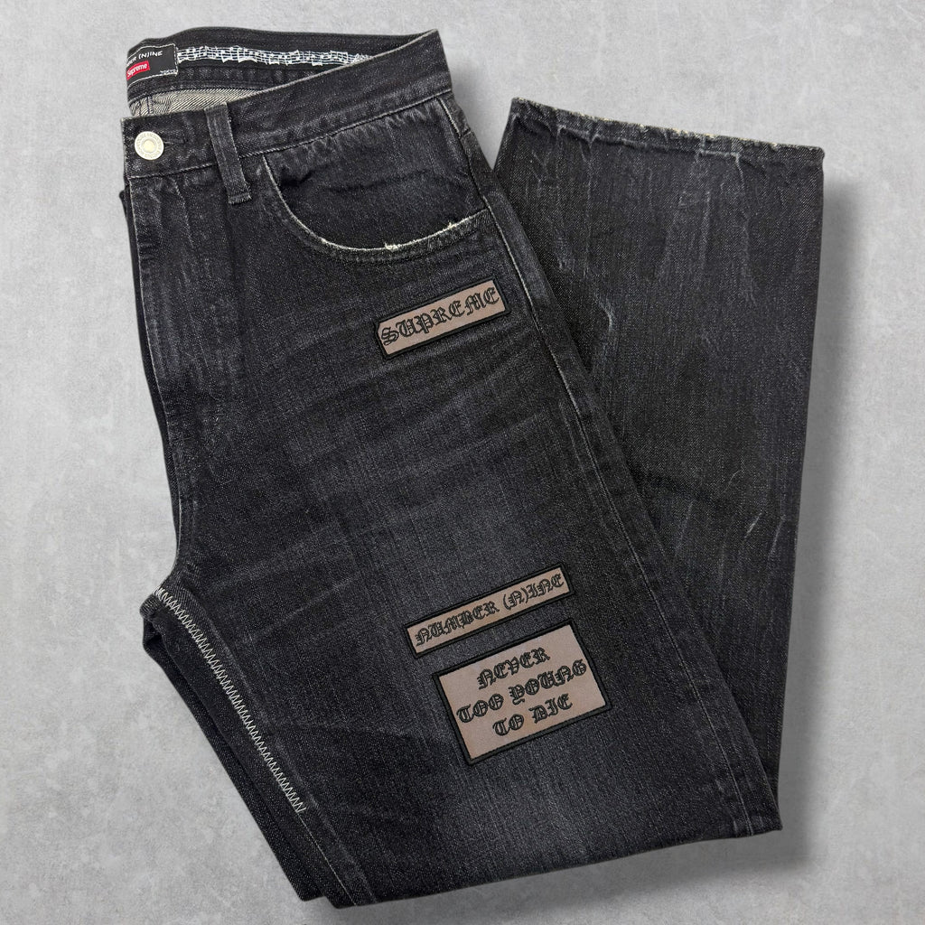 Supreme x Number (N)ine patches Black Jeans 30