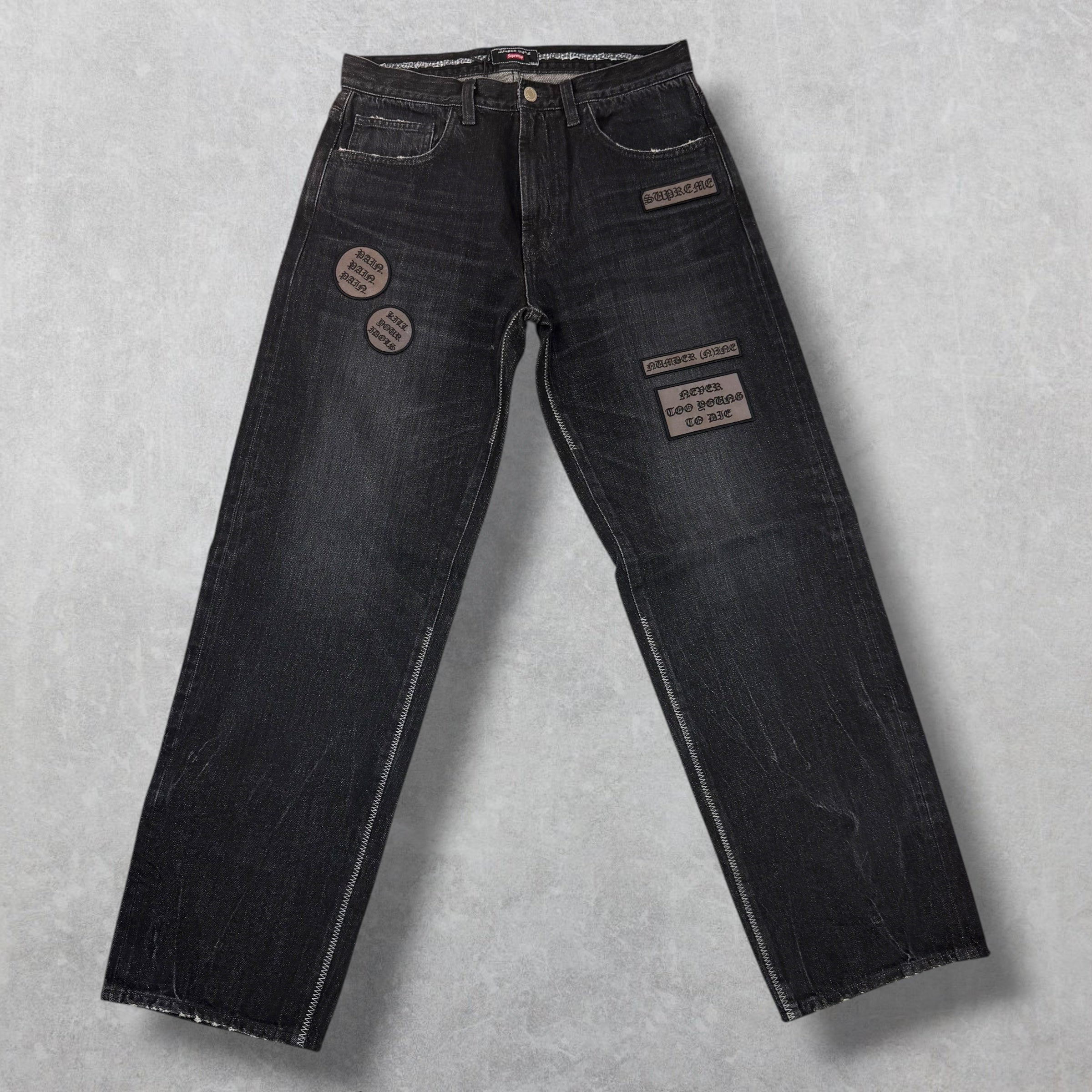 Supreme x Number (N)ine patches Black Jeans 30